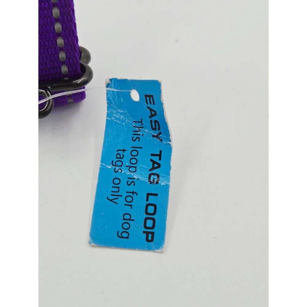 Max & Neo Neo Collar Purple Reflective Nylon Dog Collar Large 17-25in E14